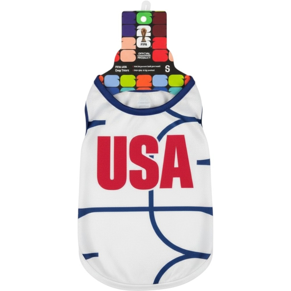 FIFA USA Dog Tshirt Small World Cup Soccer Official Licensed Pet Apparel White